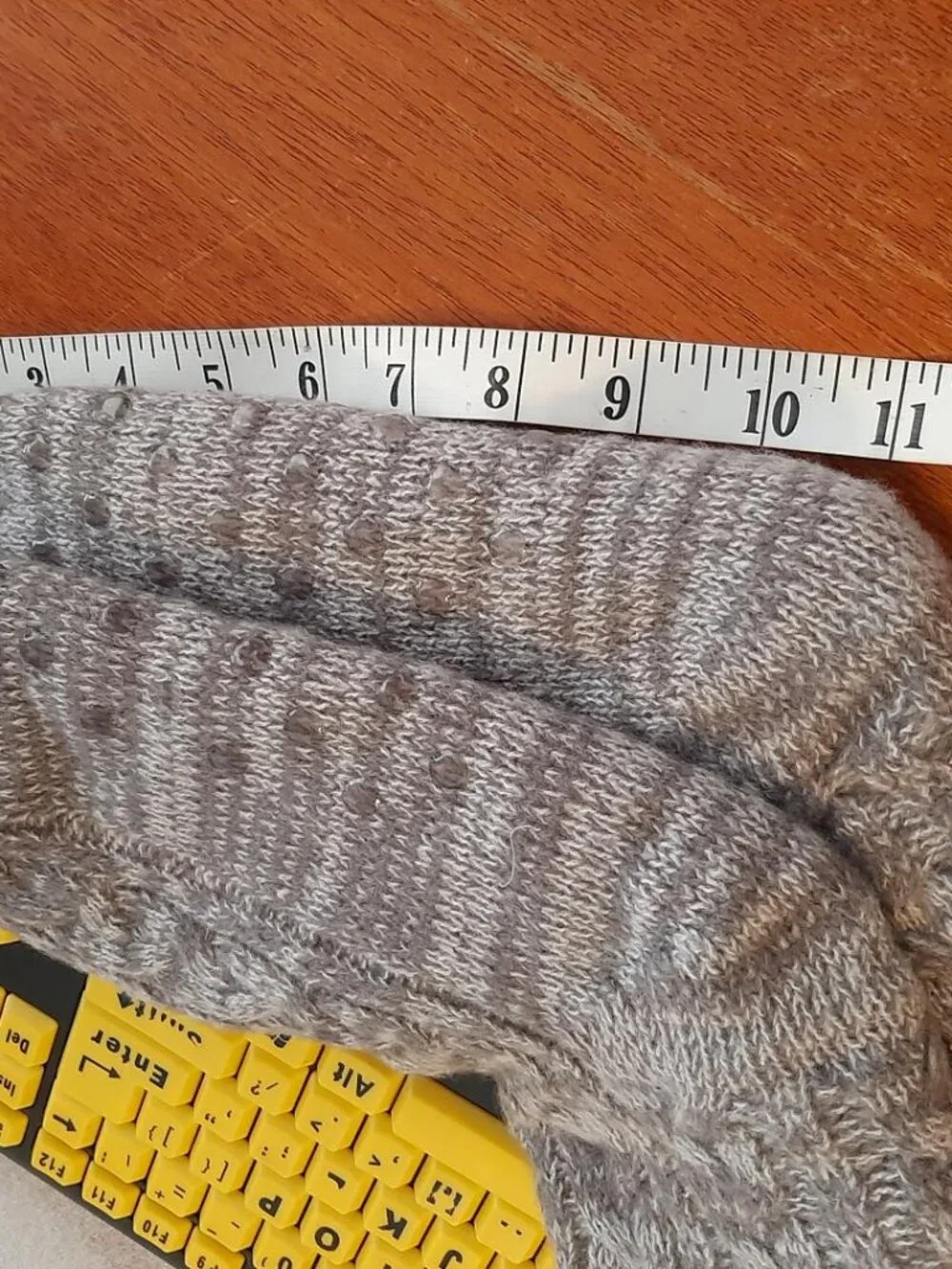 Unisex Cozy Cable Knit Gray Woolen Leg Warmers Or Boot Ribbed Cuffs Stripes